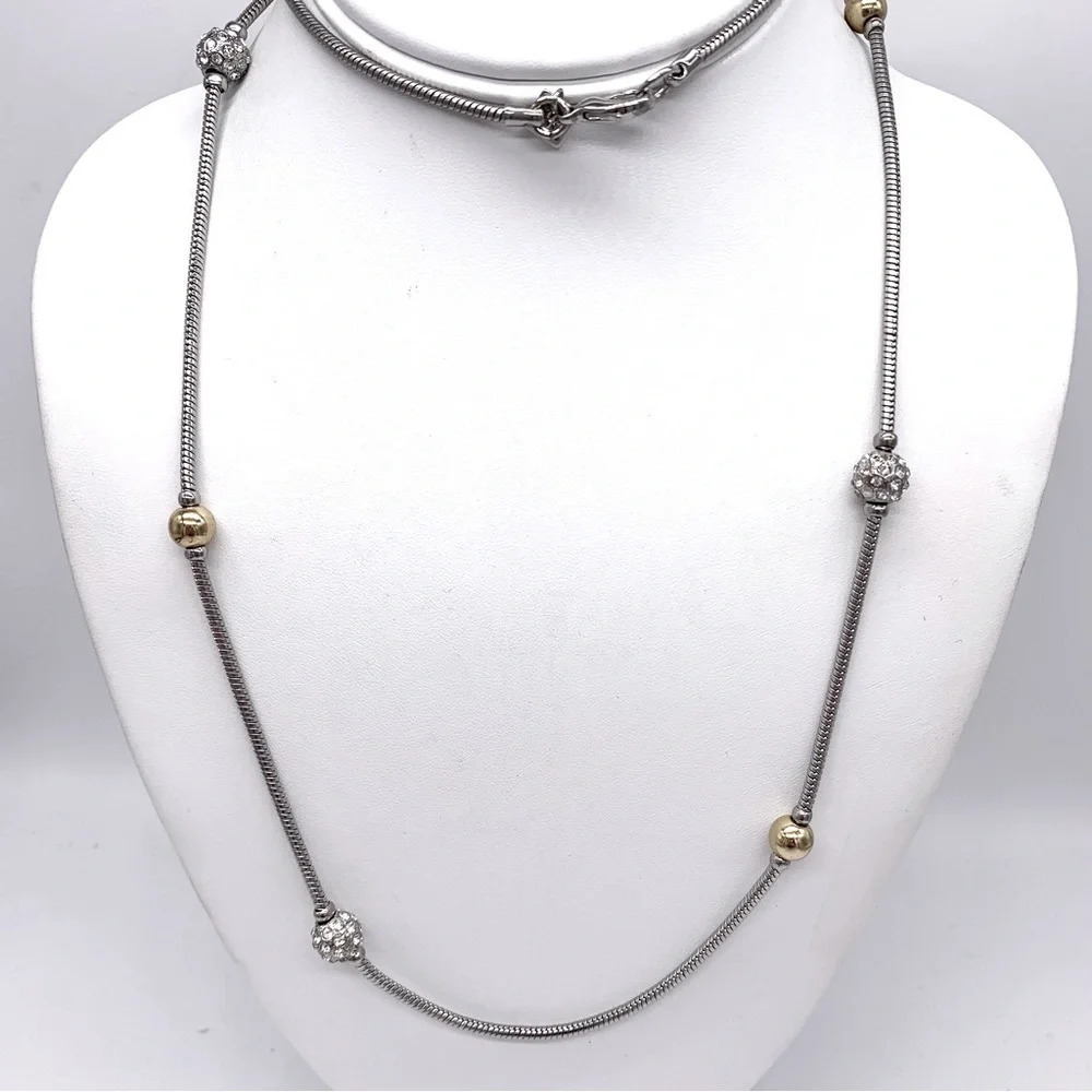 Banana Republic Silver and Gold Beaded Necklace